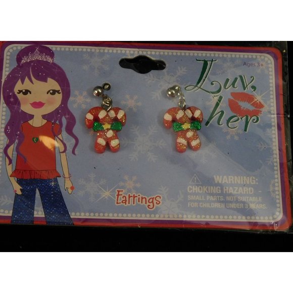 Luv Her Candy Cane Earrings - Picture 4 of 4